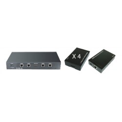 EXTENDER SPLITTER HDMI 4 USCITE CON ESTENSORE DI SEGNALE SU CAVO ETHERNET