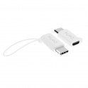 Puro Adattatore da Micro USB a USB C 2 0, 3A, 480Mbps con laccetto di Sicurezza Bianco