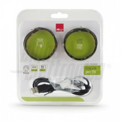 Kit 2 nastri led 0,6mt input 5V USB RGB 3,5W/mt con telecomando