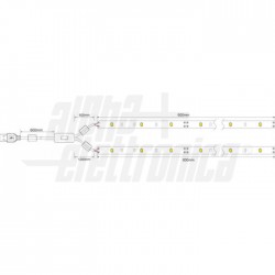 Kit 2 nastri led input5V USB 3000K 