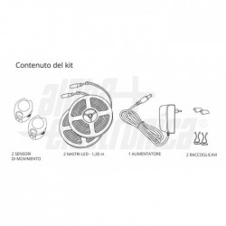 Kit 2 nastri led con sensori PIR 3000K 