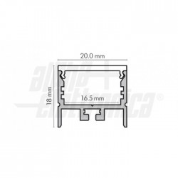 Profilo Allum e cover PMMA QUA B 2m Pr/m 