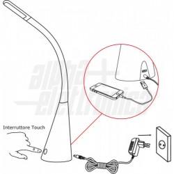 Lampada da tavolo Led Touch USB Gold 