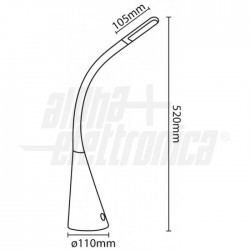 Lampada da tavolo Led Touch USB Silver 