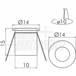 MINI SPOT LED 12V 0,2W DIAM 14 
