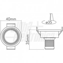 Faretto led 2W 500mA 3000K Rot  Alim inc 