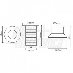 FARETTO INCAS LED 2W 24V 6000K 