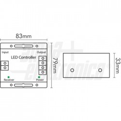 CONTROLLER LED RGB 12 24VDC 8A MAX PER CANALE