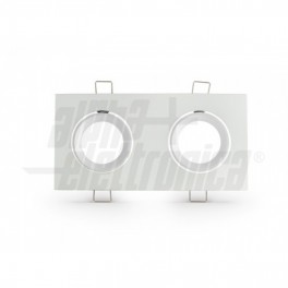 SUPPORTO 2XLAMP LED BIANCO GU1 