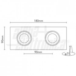 SUPPORTO 2XLAMP LED BIANCO GU1 