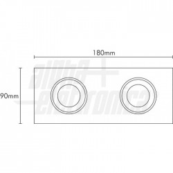 SUPPORTO 2XLAMP LED BIANCO GU1 