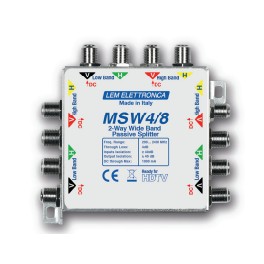 Divisore Wide Band passivo 4 in 8 out Perdita  3,5 dB (distribuzione su 2 colonne)