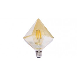 led rombo vetro ambr, 6w E27, 2200°K 