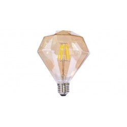 led diamond vetro ambr, 6w E27, 2200°K 