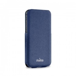 Puro Custodia Ultra Slim Con Flip Vert  Iphone 5 / 5s / SE Ecopelle Blu