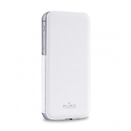 Puro Custodia Ultra Slim Con Flip Vert  Iphone 5 / 5s / SE Ecopelle Bianco