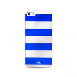Puro Custodia Iphone 5/5s/SE   stripe   Argento/blu