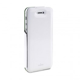 Puro Custodia   vip   Con Flip Vert  Iphone 5/5s/SE Bianco Interno Verde