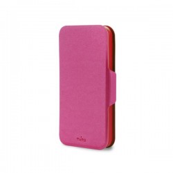 Puro Cust  Iphone 5 / 5s/SE    BI Color Wallet   3 Vani Ecopelle Rosa/rosso