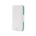 Puro Cust  Iphone 5 / 5s/SE    BI Color Wallet   3 Vani Ecopelle Bianco/azzurro
