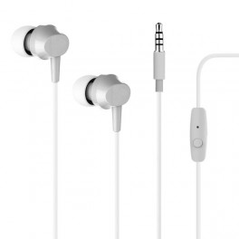 Puro White Auricolare Stereo In Ear Jack 3 5mm  con microfono e tasto risposta Bianco