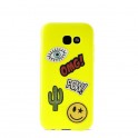 Puro Cover in TPU per Samsung Galaxy A3 2017 4 7   Patch Mania  con 5 Patch Inclusi Verde Lime