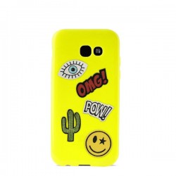 Puro Cover in TPU per Samsung Galaxy A3 2017 4 7   Patch Mania  con 5 Patch Inclusi Verde Lime