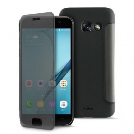 Puro Custodia Booklet Samsung Galaxy A5 (2017) Con Funzione Quick View E Answer Call Nero