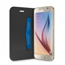 CUST  ECOPELLE GALAXY S6 FLIP ORIZ  + VANO PER CARTA + STAND