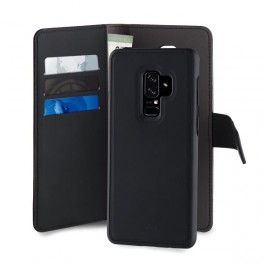Puro Cust  Ecopelle Samsung Galaxy S9+ 6 2   Con Flip Oriz +Cover Magn Staccab+3 Vani+Tasca Banconot