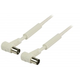 CAVO COAX M /F Valueline Coax 120DB Valueline Coax Cable 120 dB Angled Coax Male   Coax Female 1 00 m White