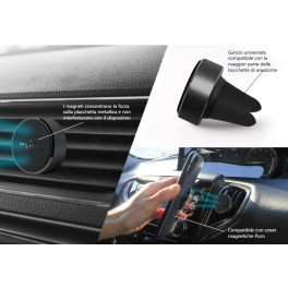 Puro Supporto Universale Magnetico da Auto per Ventole Areazione,  Magnet Holder , Universale Nero