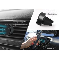 Puro Supporto Universale Magnetico da Auto per Ventole Areazione,  Magnet Holder , Universale Nero