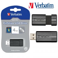 VERBATIM PIN STRIPE PENDRIVE USB 4GB 2 0 