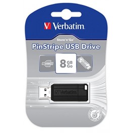 VERBATIM PIN STRIPE PENDRIVE USB 8GB 2 0 