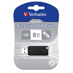 VERBATIM PIN STRIPE PENDRIVE USB 8GB 2 0 