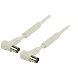 Cavo Coassiale Maschio Femmina Coax 1,5M Cavo Coassiale 120 dB ad Angolo Coassiale Maschio   Femmina Coax (IEC) 1 50 m Bianco