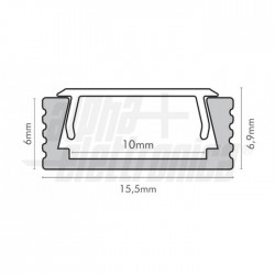 Profilo Allum e cover PC Opaco 2m Pr/m 