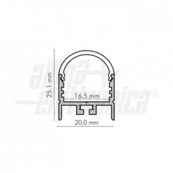 Profilo Allum e cover PMMA ROTON 2m Pr/m 