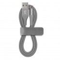 Puro Cavo in Tessuto + Connettore Alluminio per Dispositivi Micro USB, 2 4A, 1m Grigio Scuro