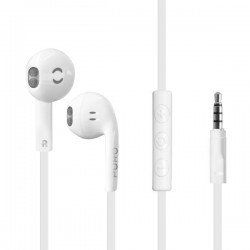 Puro Auricolare Stereo  Core  Con Microfono + Tasto Risp + Clip Cavo Piatto Bianco