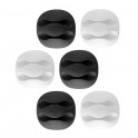 Puro Fermacavo Multiuso  Sticky Clip  con Base Adesiva 6pz di cui 3pz Nero + 3pz Bianco