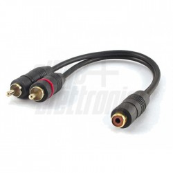 CAVO 2 SPIN RCA AUDIO A PRESA RCA 0,2m Cavo da 2 spine RCA Audio a presa RCA Audio   0,2m