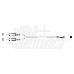 CAVO 2 SPIN RCA AUDIO A PRESA RCA 0,2m Cavo da 2 spine RCA Audio a presa RCA Audio   0,2m