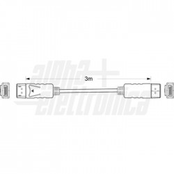 Cavo spina spina  display port 3 m Cavo da spina Display port a spina Display port   3m