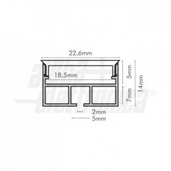 Profilo allum e cover PC opaco 2m pr/pz 