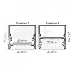 Prof allum e cover PMMA opaco 2m pr/pz 