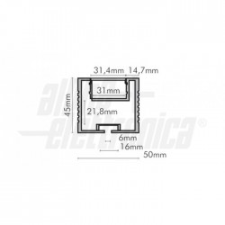 Profilo allum e cover PC opaco 2m pr/pz 
