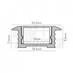 Profilo allum e cover PC trasp  2m pr/pz 