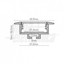 Profilo allum e cover PC opaco 2m pr/pz 